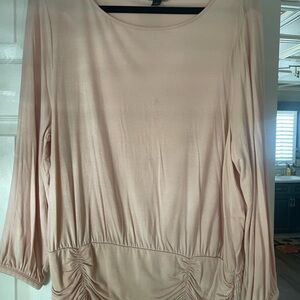 Ann Taylor Soft Pink Ruched Blouse